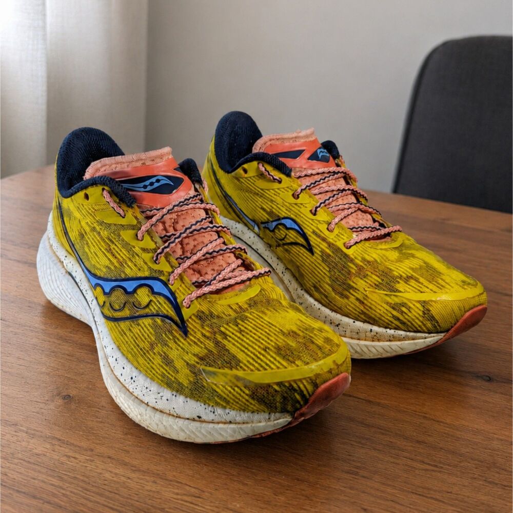 Saucony Women’s US 9 Running Shoes Yellow Coral Navy | S10796-35